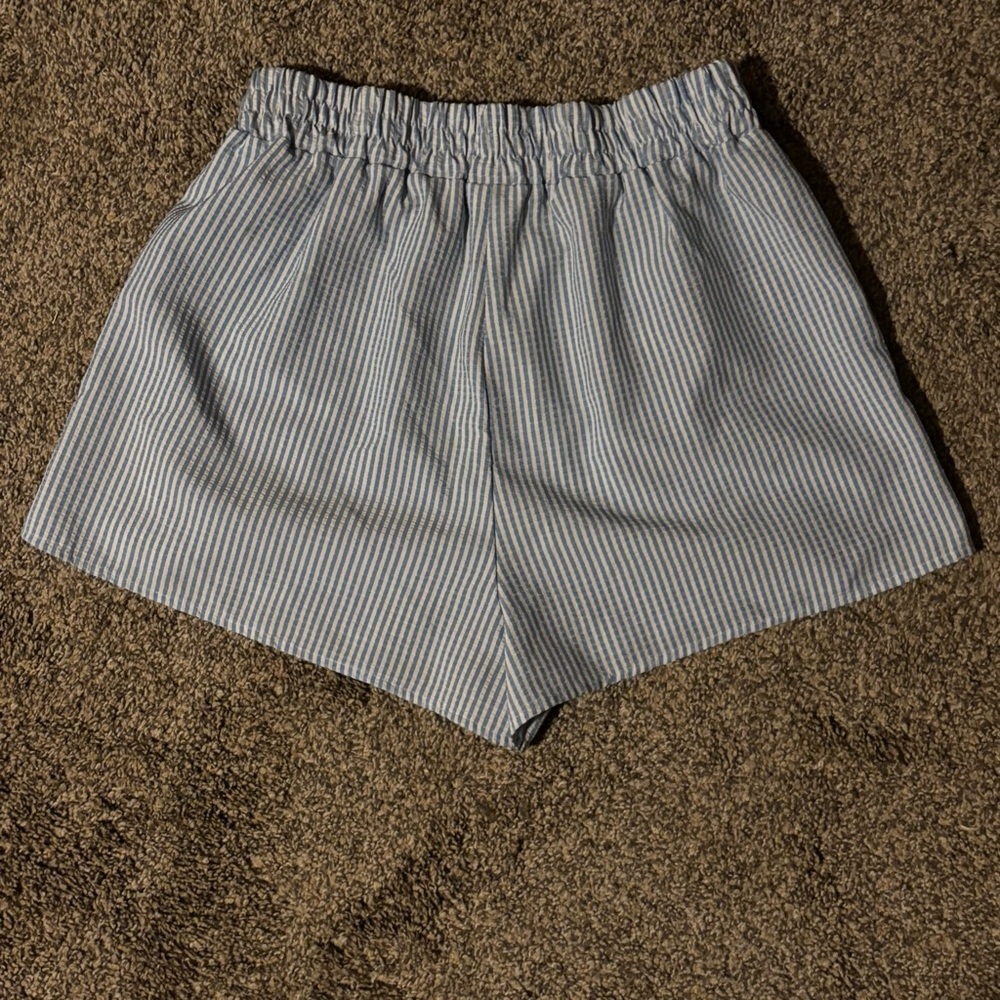 Missguided Pinstriped Boxer Shorts White & Blue Pinstriped Sz XL - Picture 7 of 9